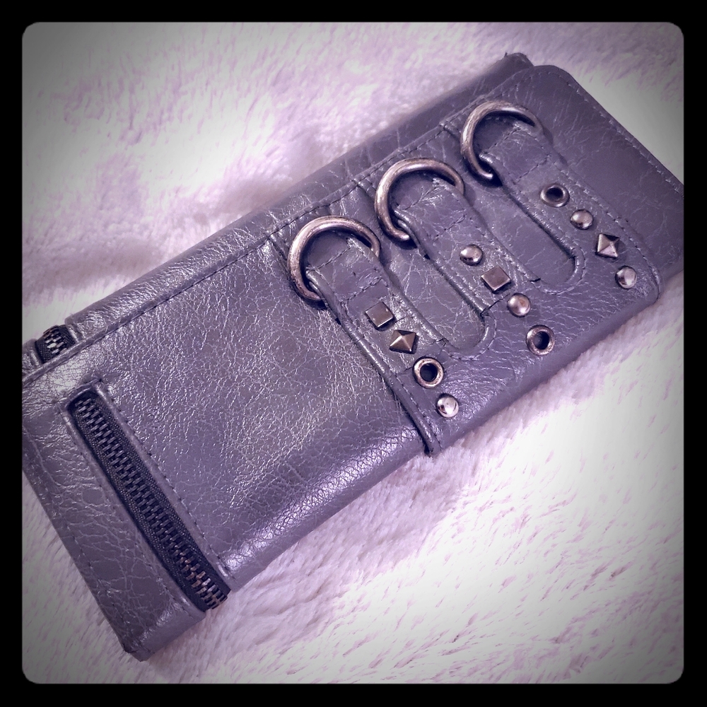 Claire's Faux Leather Studded Wallet